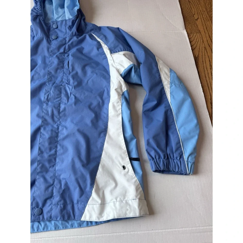 REI Co-Op Insulated Hooded Jacket‎ Youth Girls Med 10-12 Blue Winter Coat